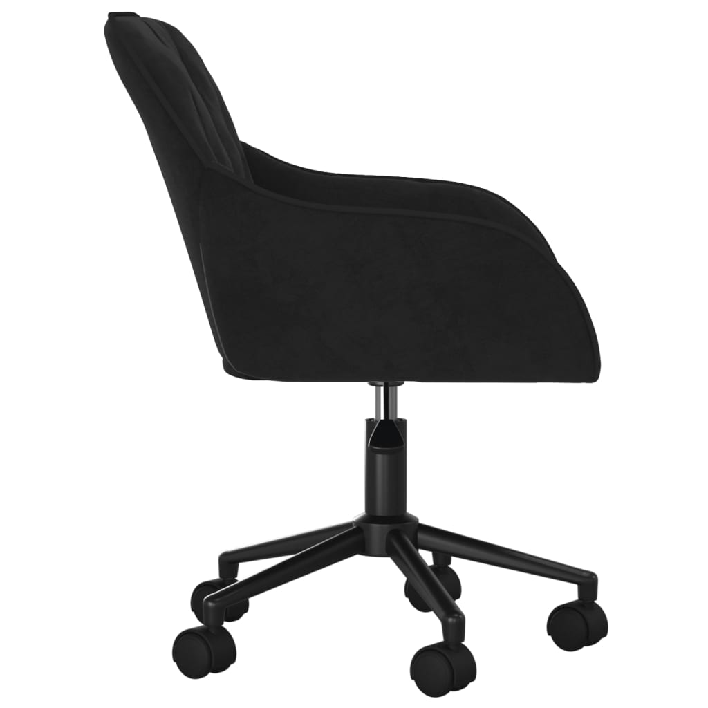 vidaXL Silla de oficina giratoria de terciopelo negro