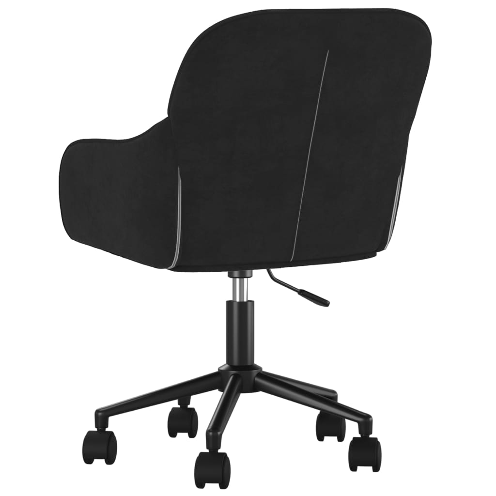 vidaXL Silla de oficina giratoria de terciopelo negro