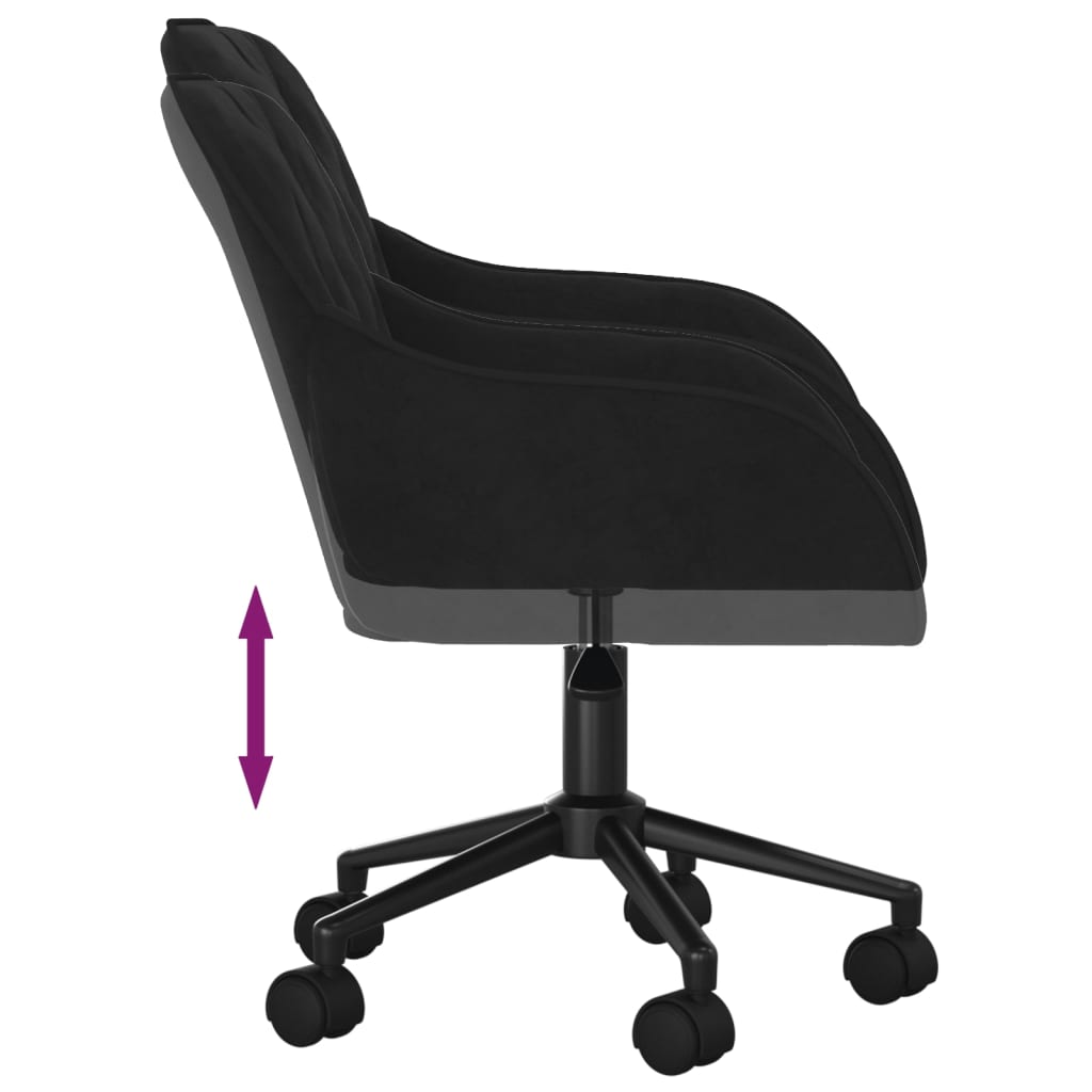 vidaXL Silla de oficina giratoria de terciopelo negro