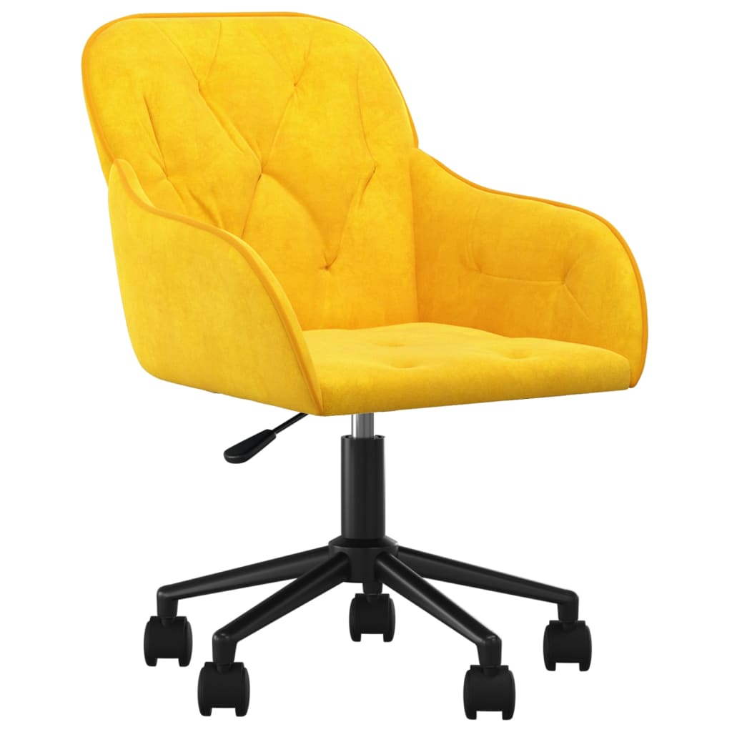 vidaXL Silla de oficina giratoria de terciopelo amarillo