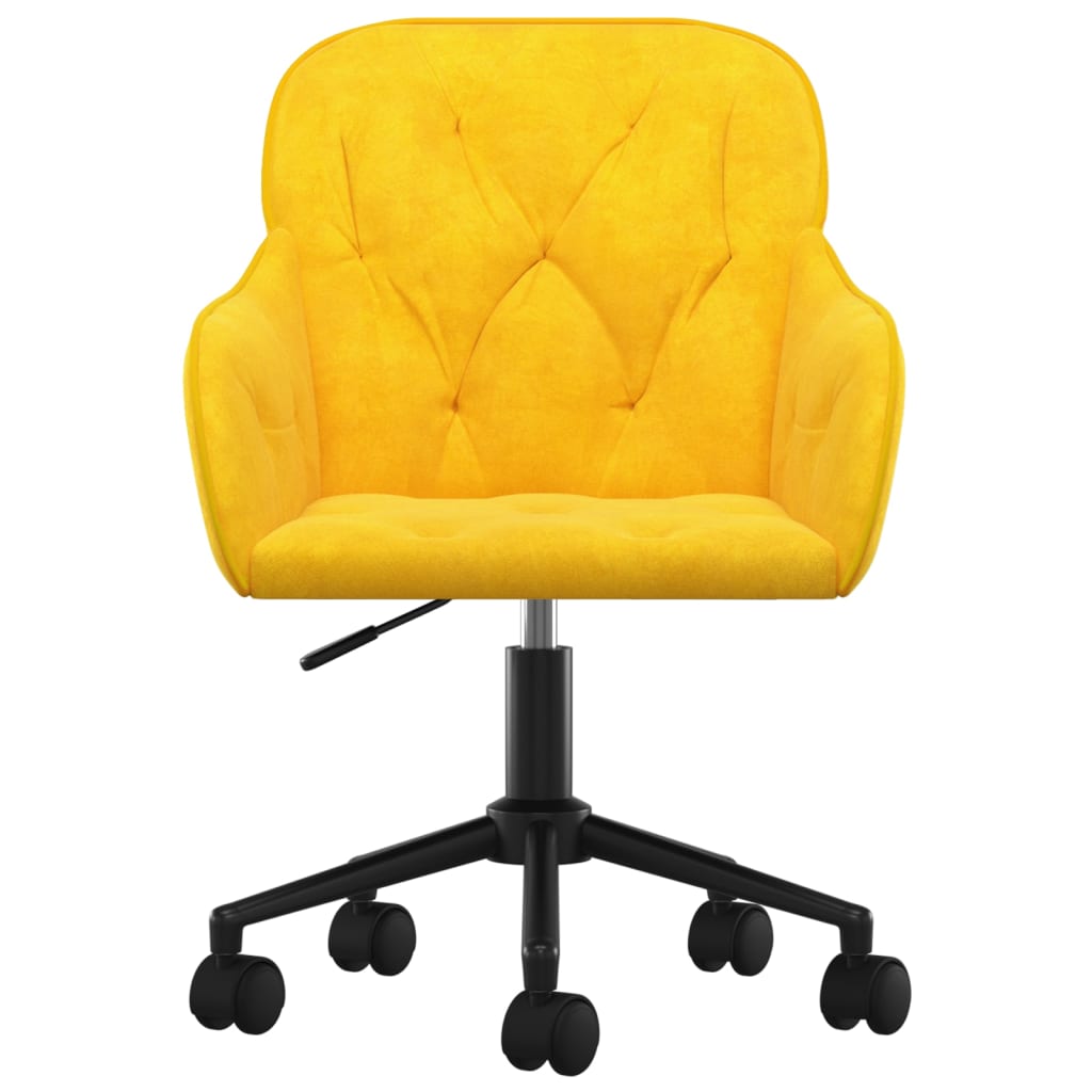 vidaXL Silla de oficina giratoria de terciopelo amarillo