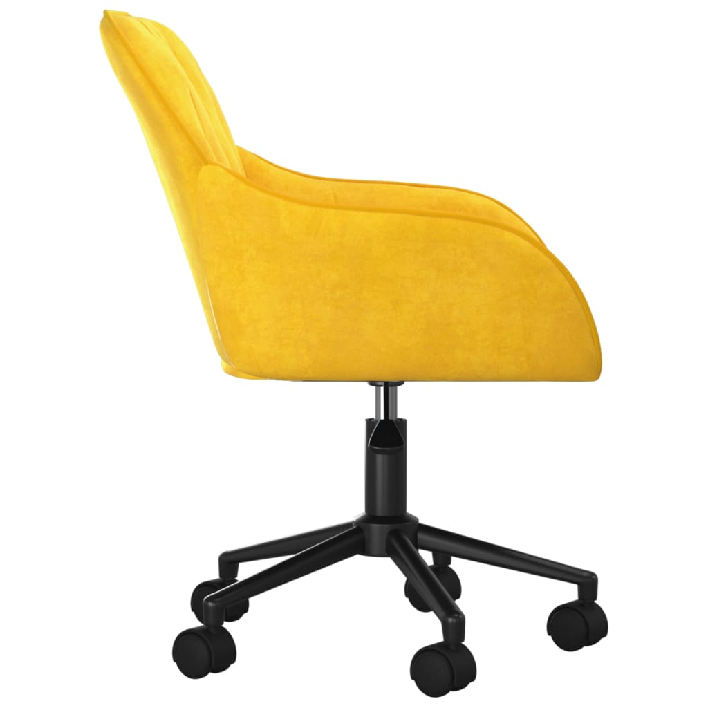 vidaXL Silla de oficina giratoria de terciopelo amarillo