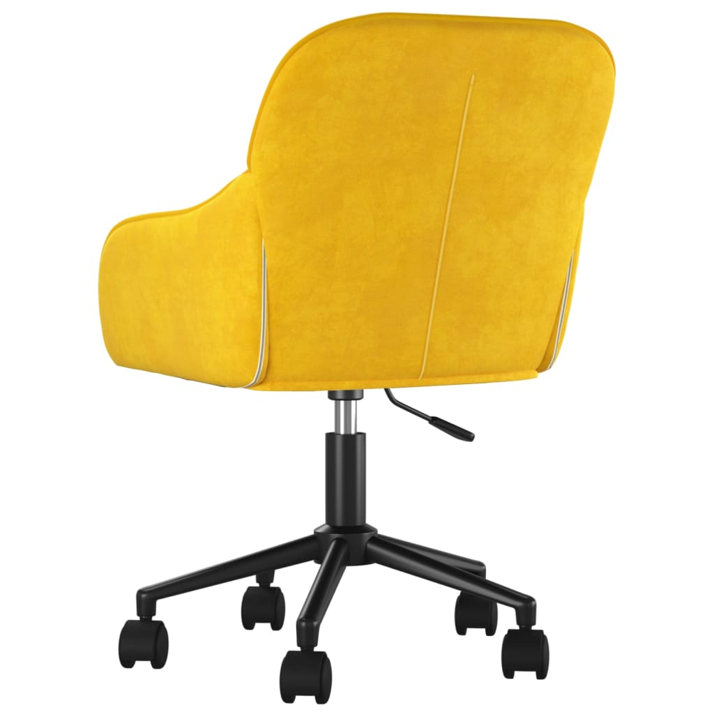 vidaXL Silla de oficina giratoria de terciopelo amarillo