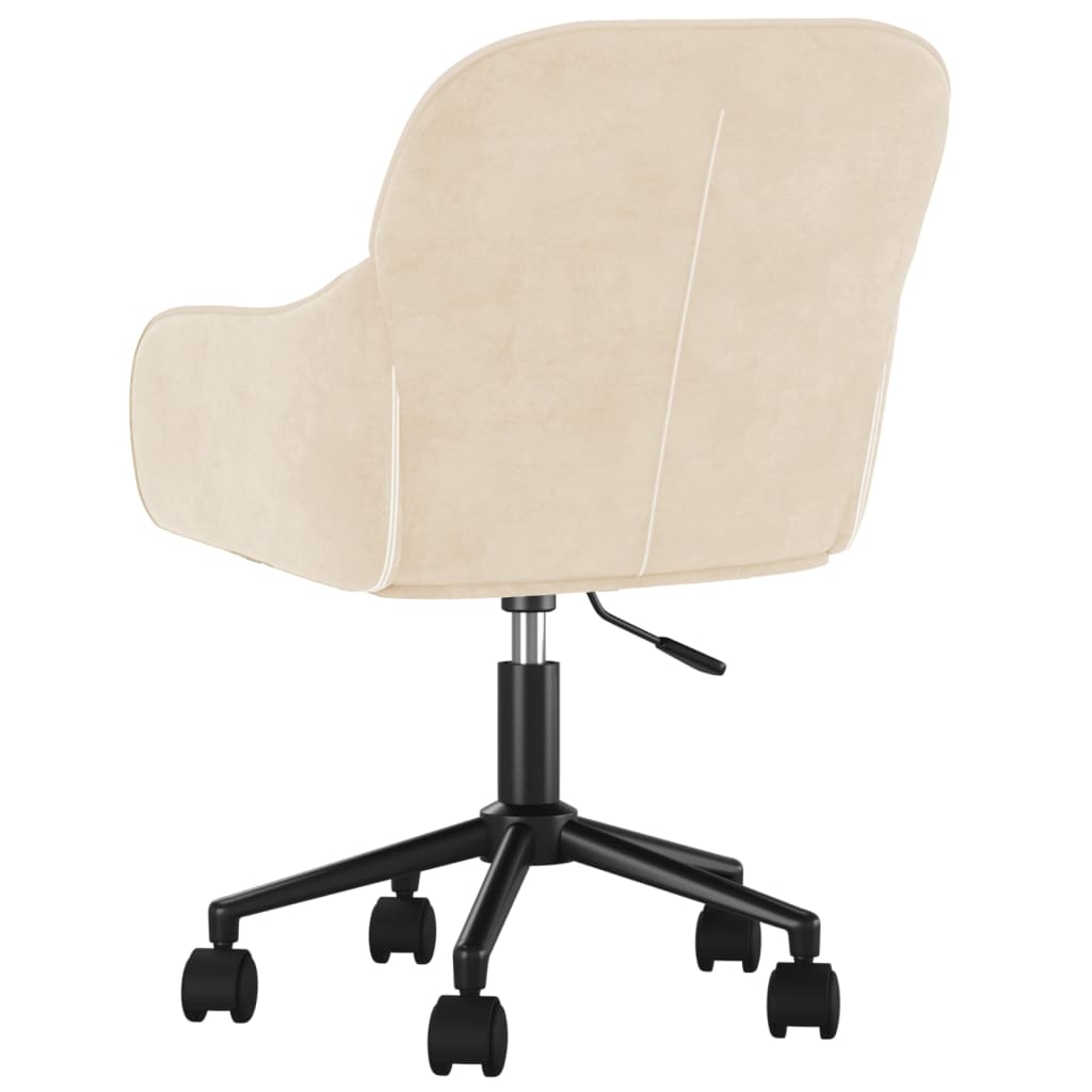 vidaXL Silla de oficina giratoria de terciopelo color crema