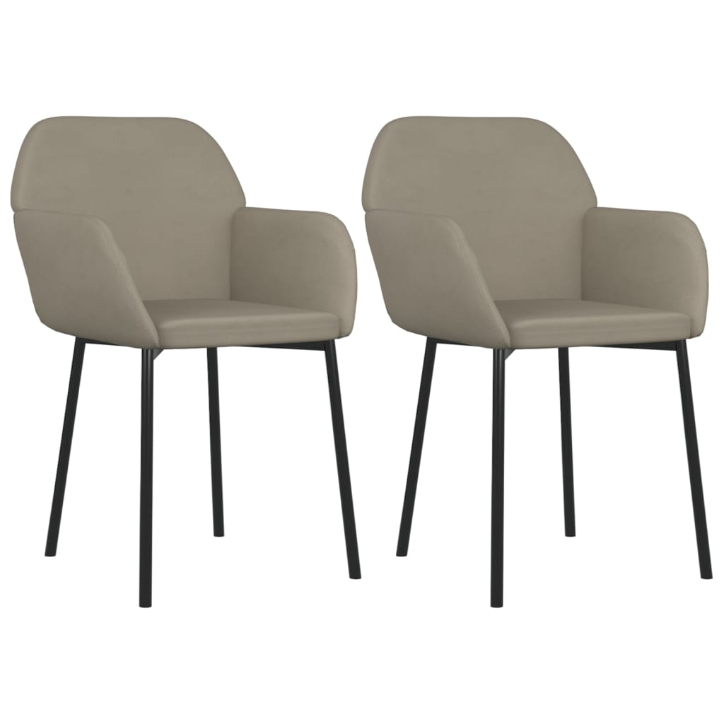 vidaXL Sillas de comedor 2 uds terciopelo gris claro