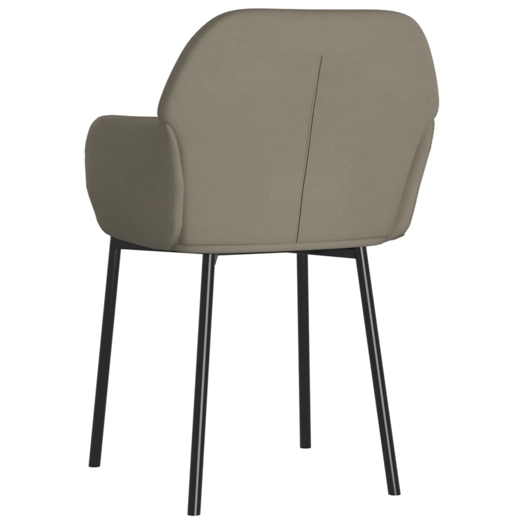 vidaXL Sillas de comedor 2 uds terciopelo gris claro