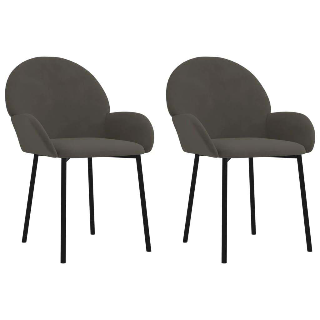 vidaXL Sillas de comedor 2 uds terciopelo gris claro