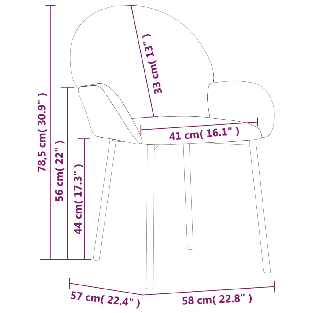 vidaXL Sillas de comedor 2 uds terciopelo gris claro