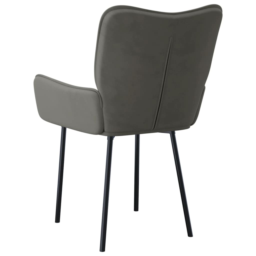 vidaXL Sillas de comedor 2 uds terciopelo gris claro