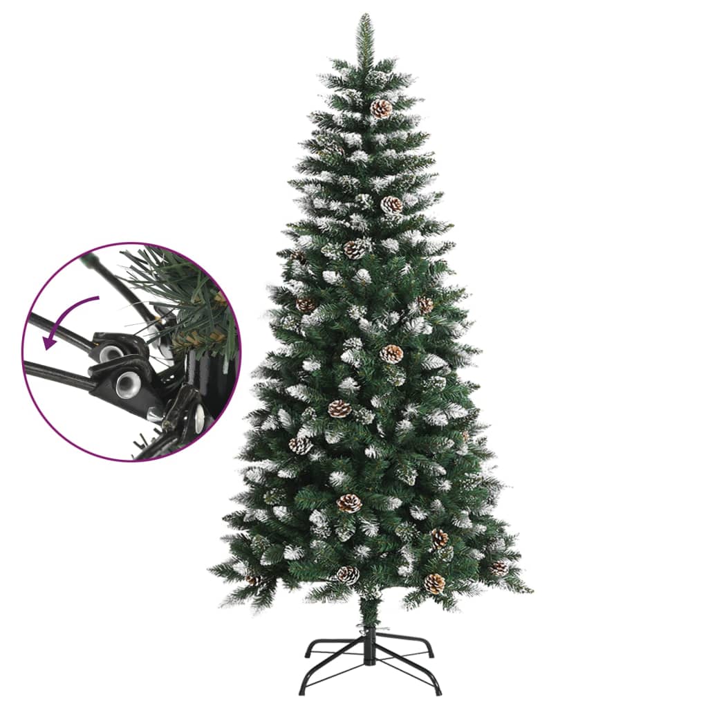 vidaXL Árbol de Navidad artificial con soporte PVC verde 120 cm