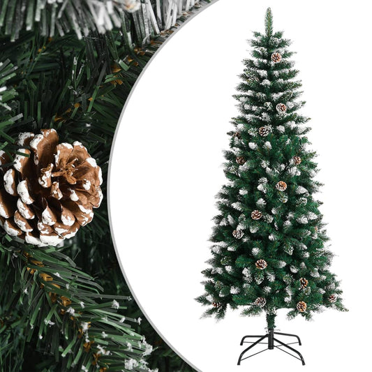 vidaXL Árbol de Navidad artificial con soporte PVC verde 150 cm