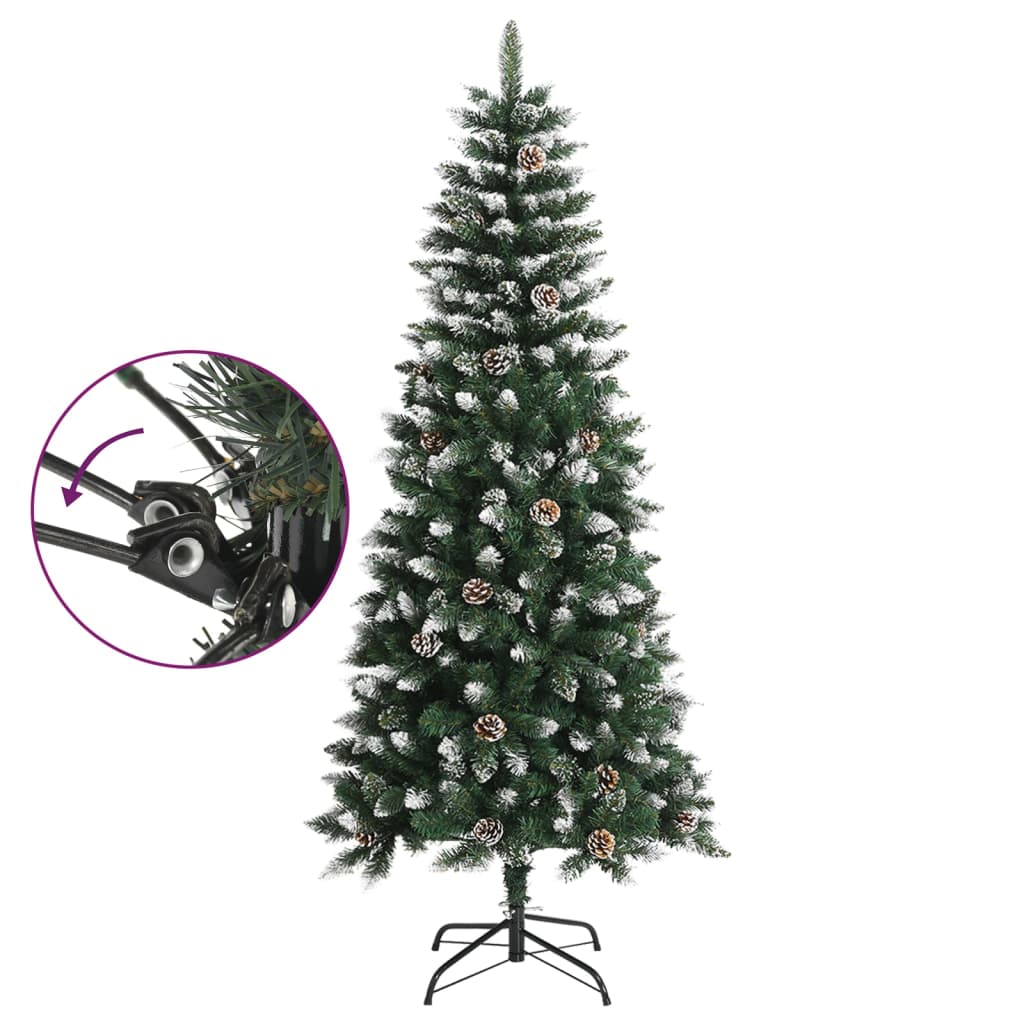 vidaXL Árbol de Navidad artificial con soporte PVC verde 150 cm