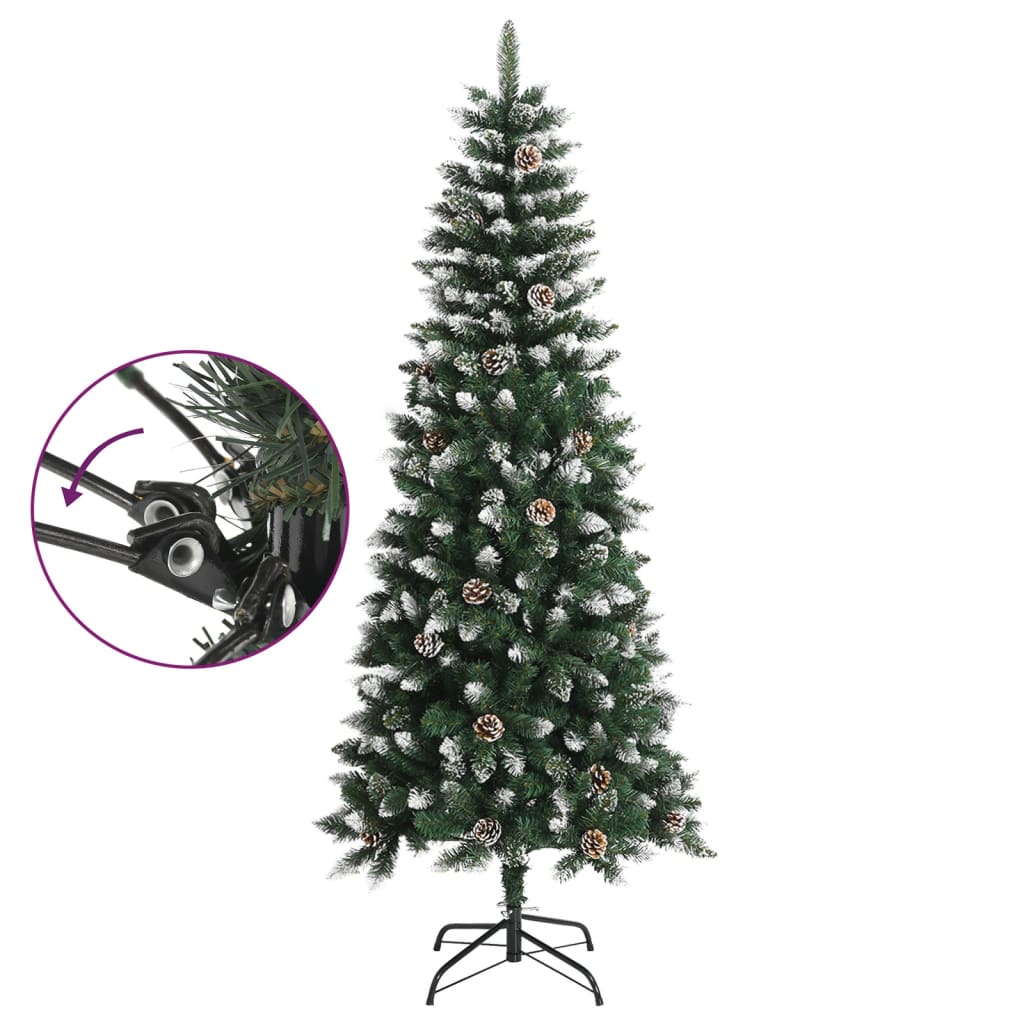 vidaXL Árbol de Navidad artificial con soporte PVC verde 180 cm