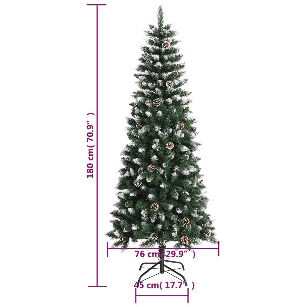 vidaXL Árbol de Navidad artificial con soporte PVC verde 180 cm