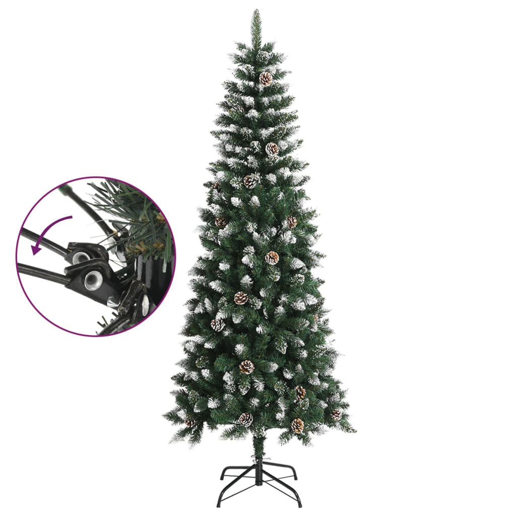 vidaXL Árbol de Navidad artificial con soporte PVC verde 210 cm