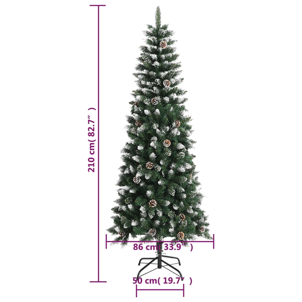 vidaXL Árbol de Navidad artificial con soporte PVC verde 210 cm