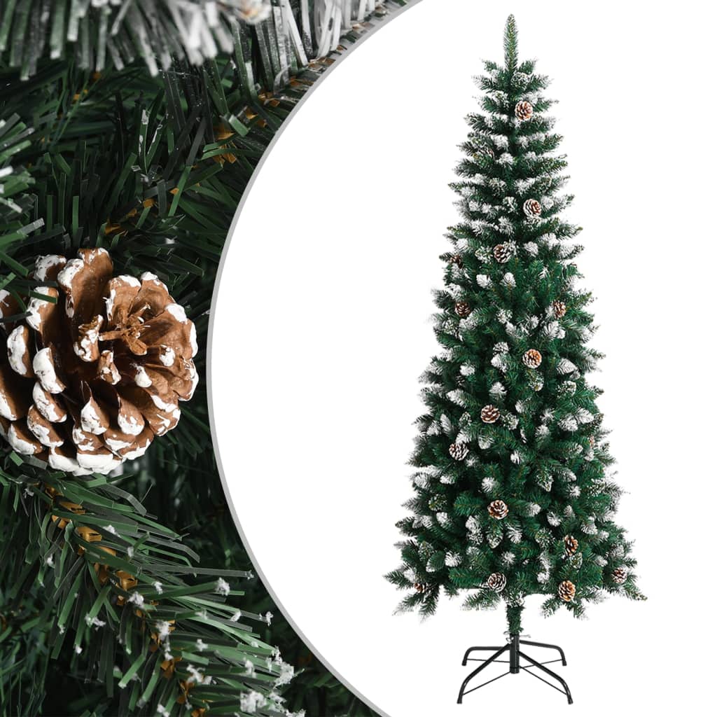 vidaXL Árbol de Navidad artificial con soporte PVC verde 240 cm