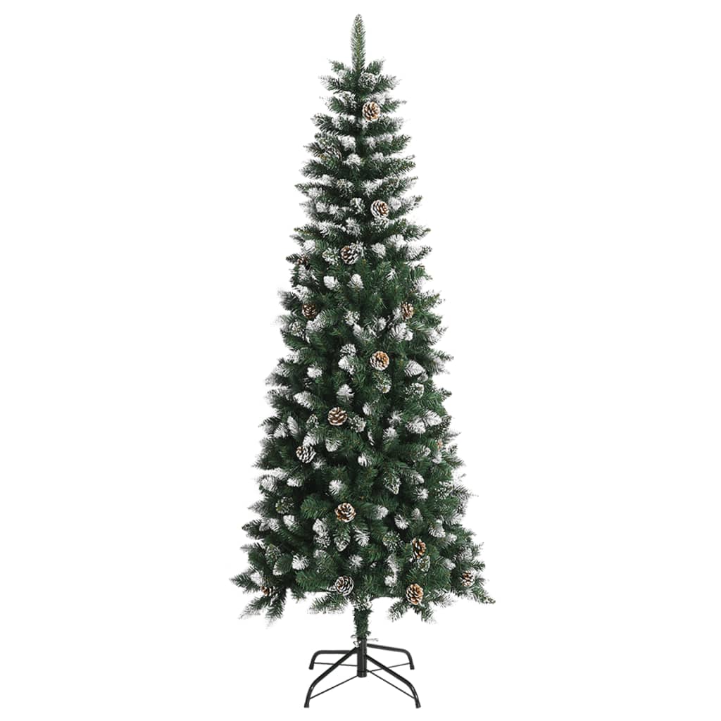 vidaXL Árbol de Navidad artificial con soporte PVC verde 240 cm