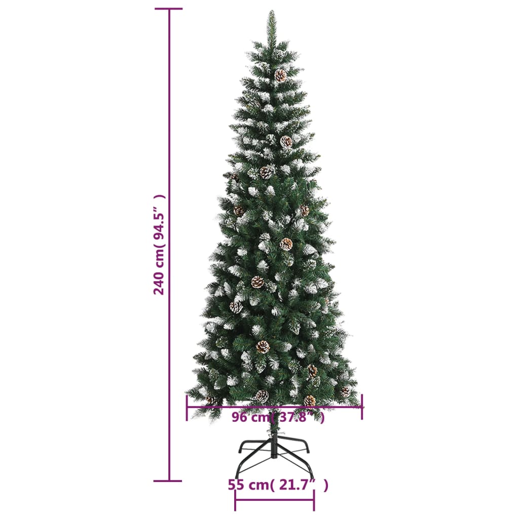 vidaXL Árbol de Navidad artificial con soporte PVC verde 240 cm