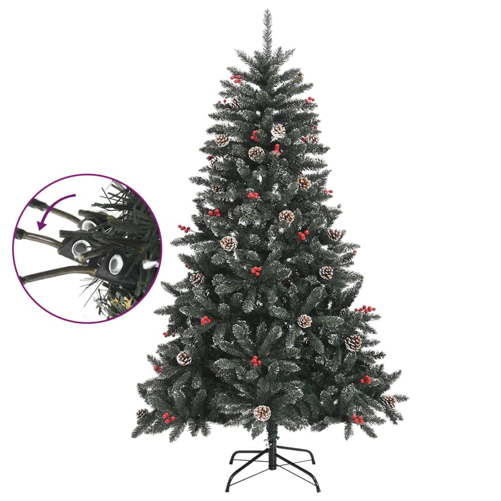 vidaXL Árbol de Navidad artificial con soporte PVC verde 120 cm