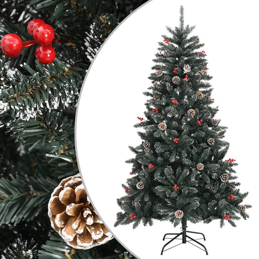 vidaXL Árbol de Navidad artificial con soporte PVC verde 150 cm