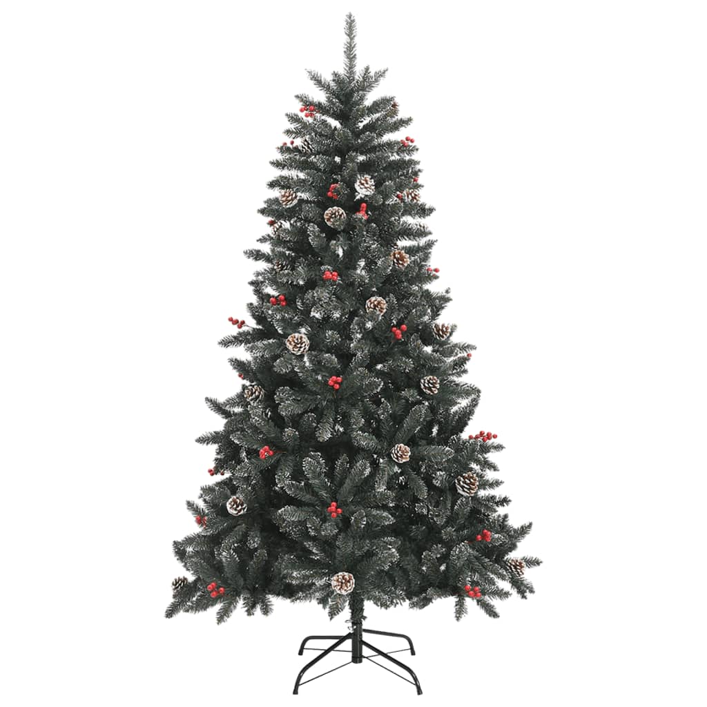 vidaXL Árbol de Navidad artificial con soporte PVC verde 150 cm