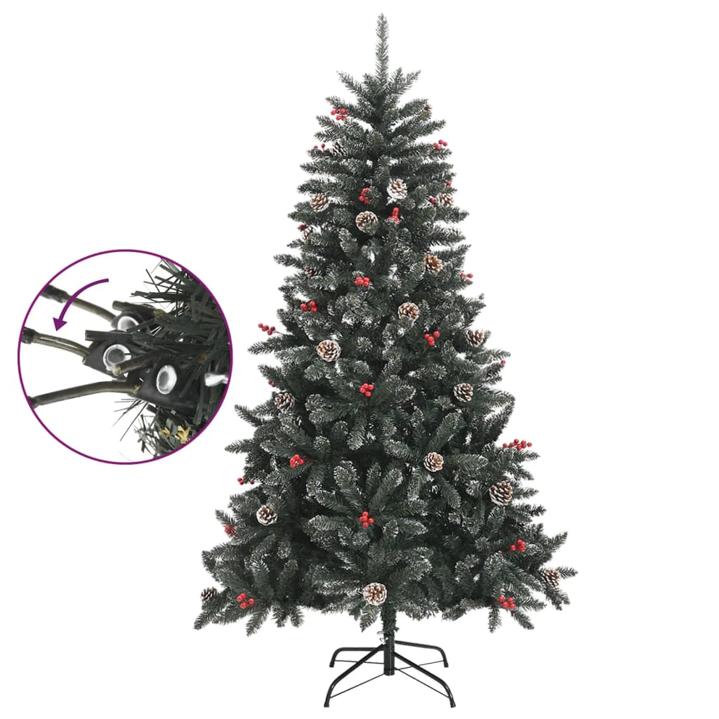 vidaXL Árbol de Navidad artificial con soporte PVC verde 150 cm