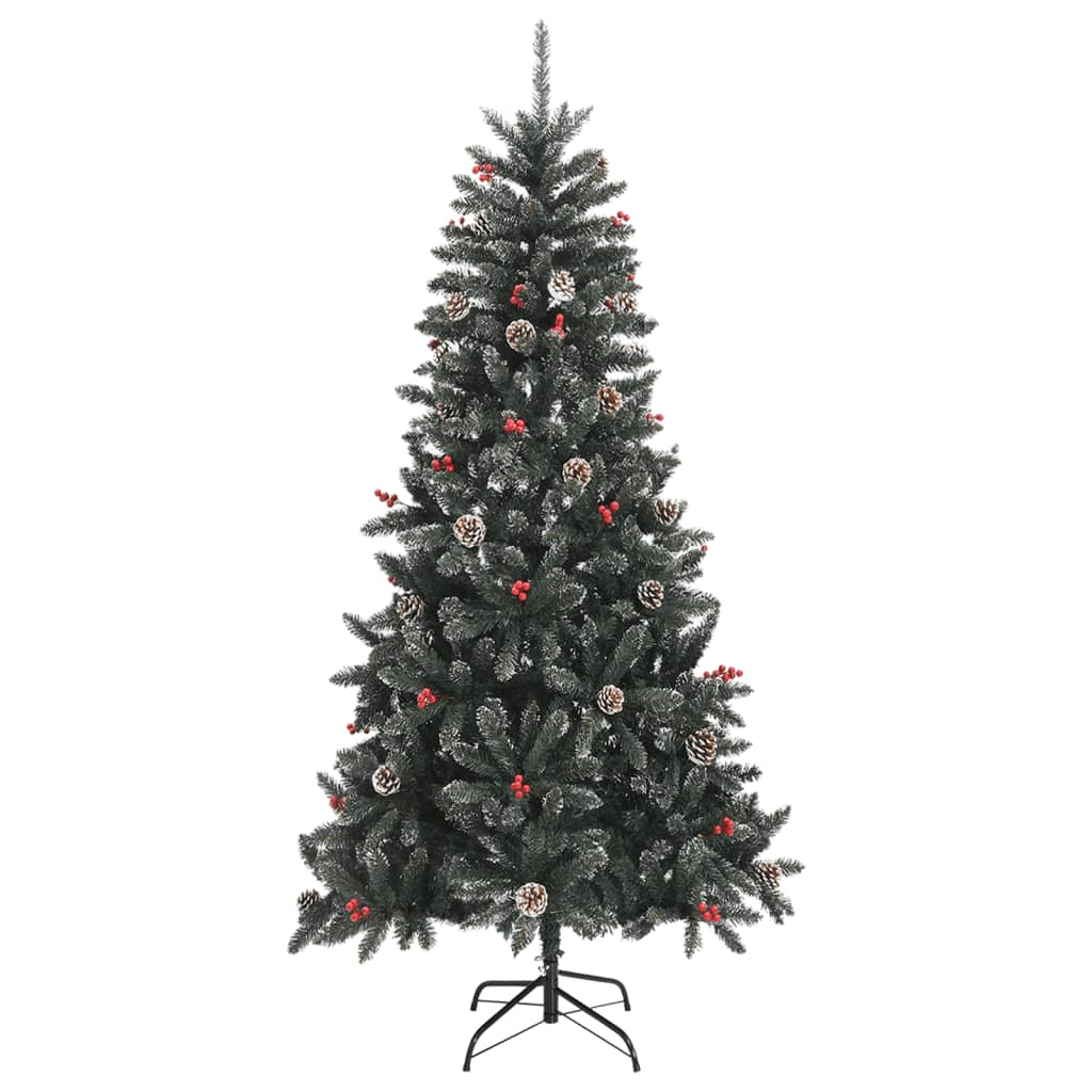 vidaXL Árbol de Navidad artificial con soporte PVC verde 210 cm