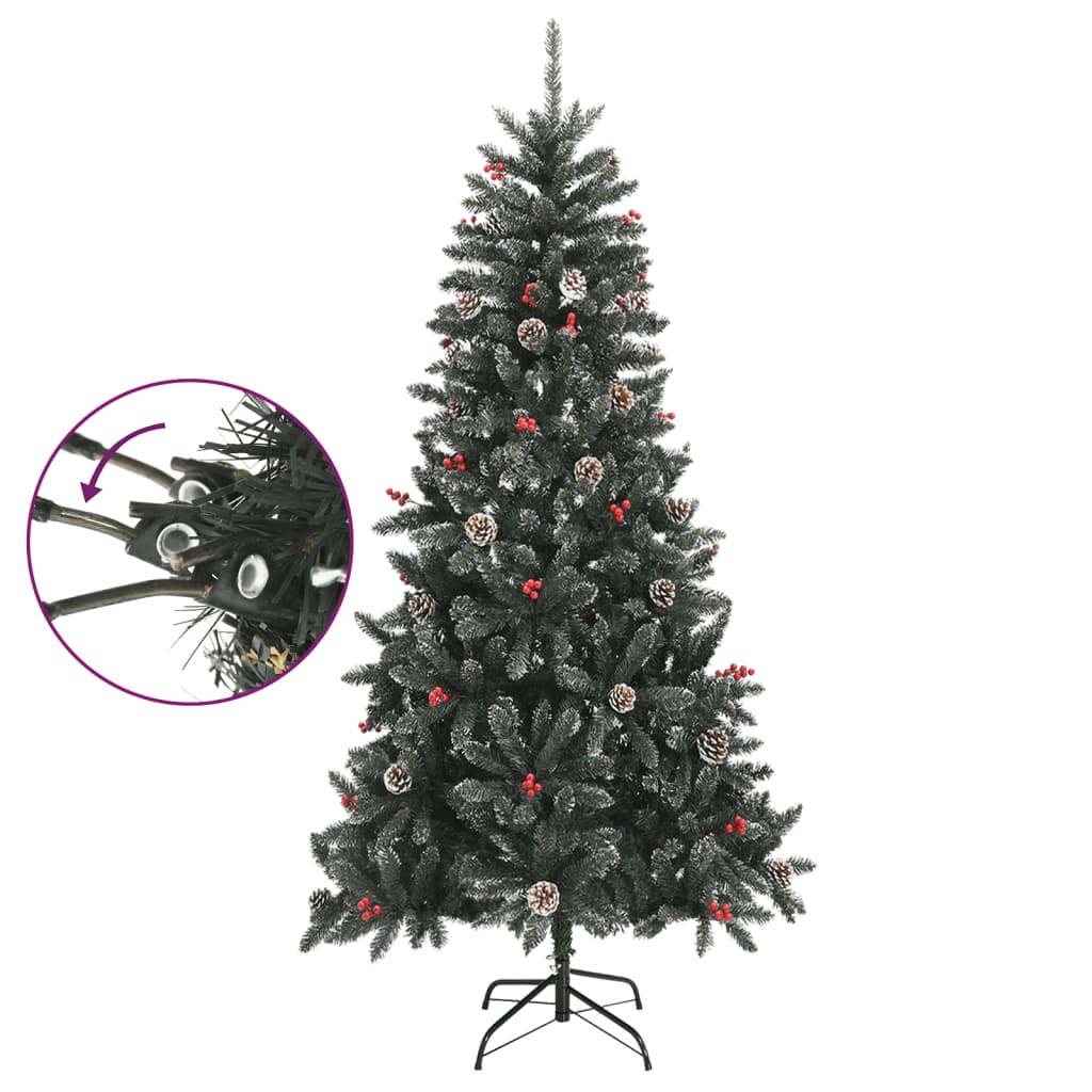 vidaXL Árbol de Navidad artificial con soporte PVC verde 210 cm