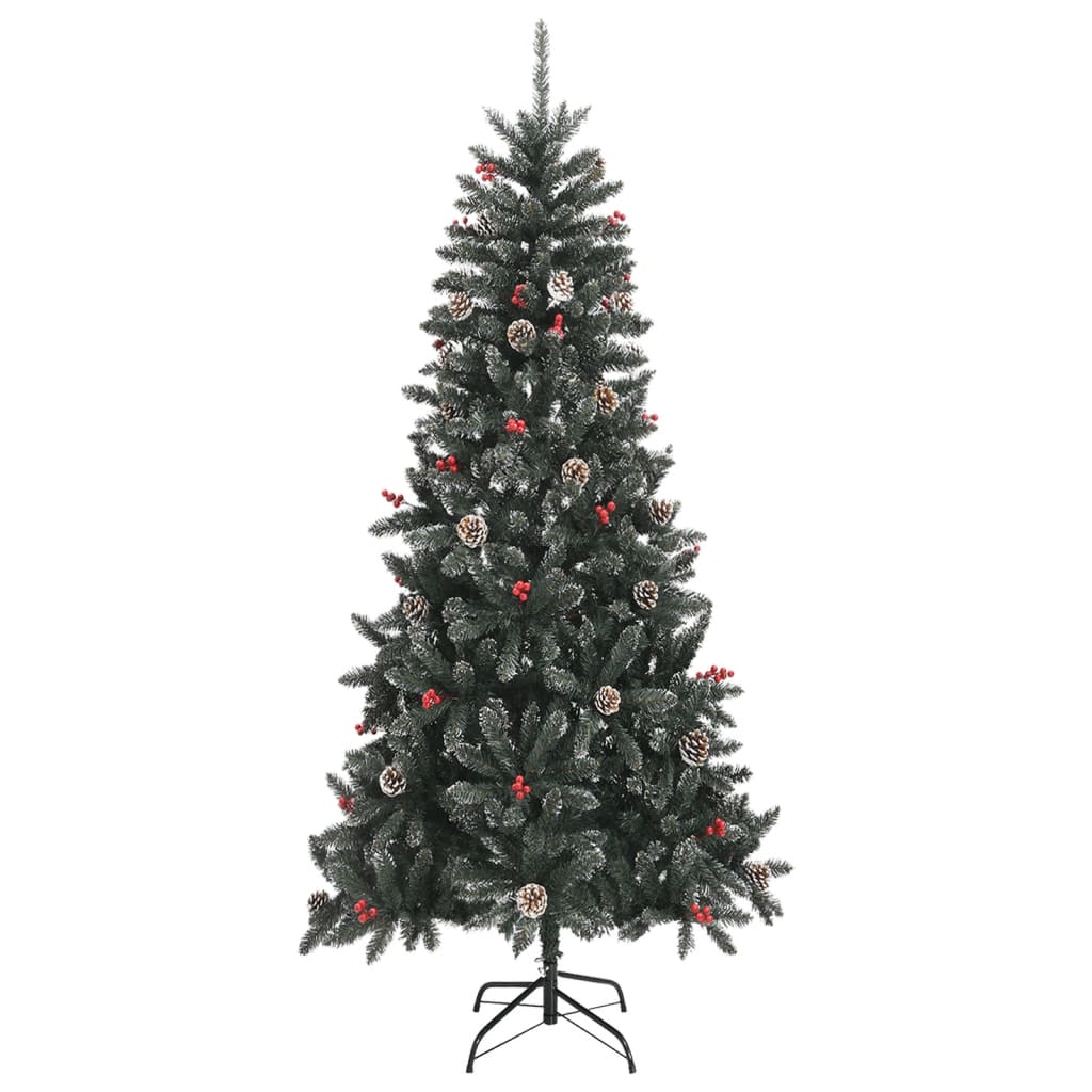 vidaXL Árbol de Navidad artificial con soporte PVC verde 240 cm