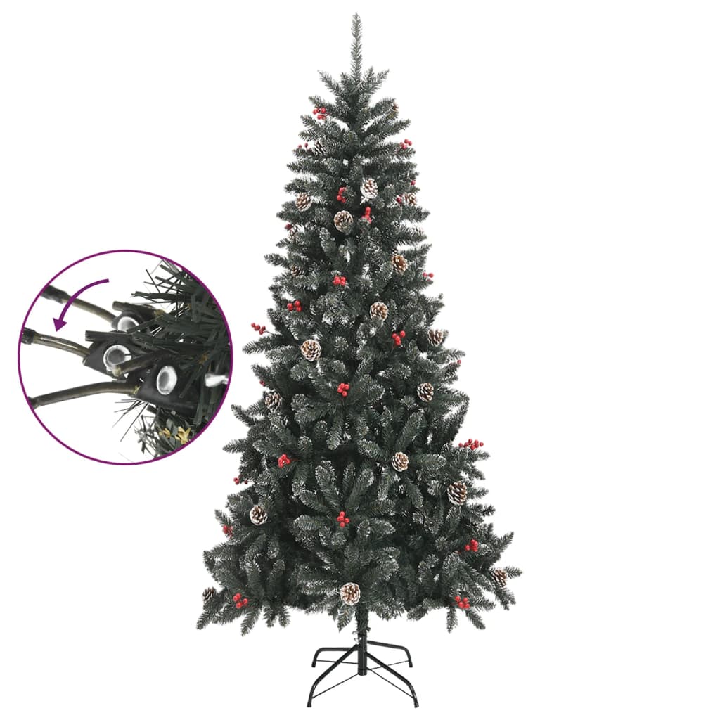 vidaXL Árbol de Navidad artificial con soporte PVC verde 240 cm