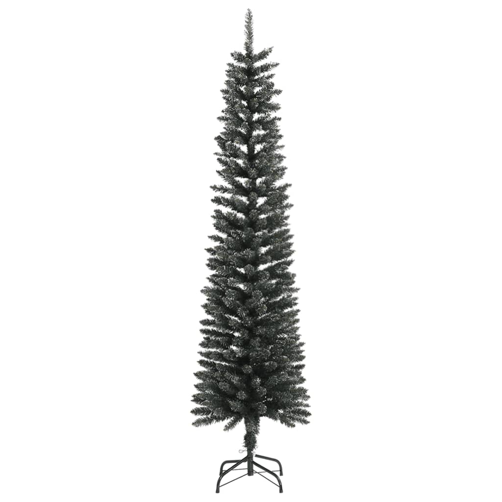 vidaXL Árbol Navidad artificial estrecho con soporte PVC verde 210 cm