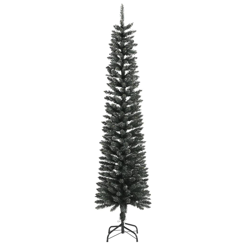 vidaXL Árbol Navidad artificial estrecho con soporte PVC verde 240 cm