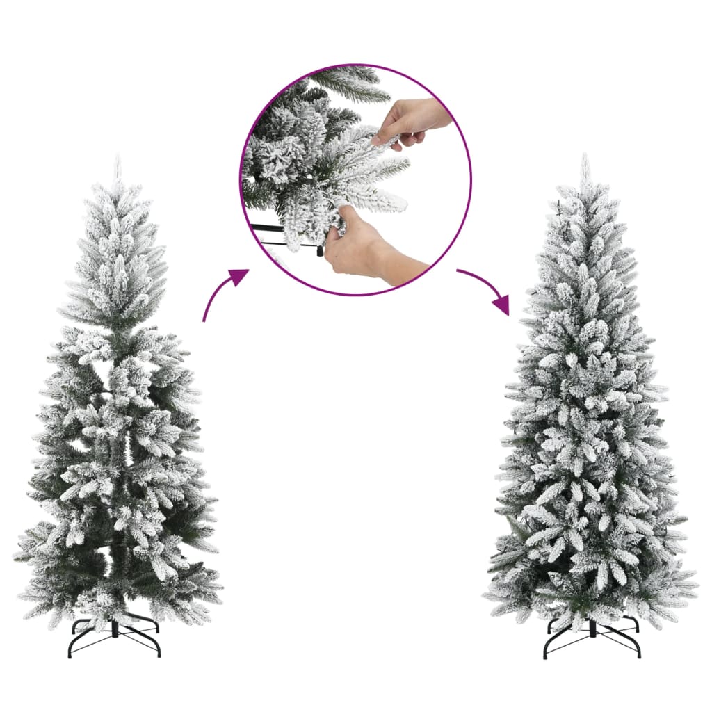 vidaXL Árbol de Navidad artificial con nieve PVC y PE 150 cm