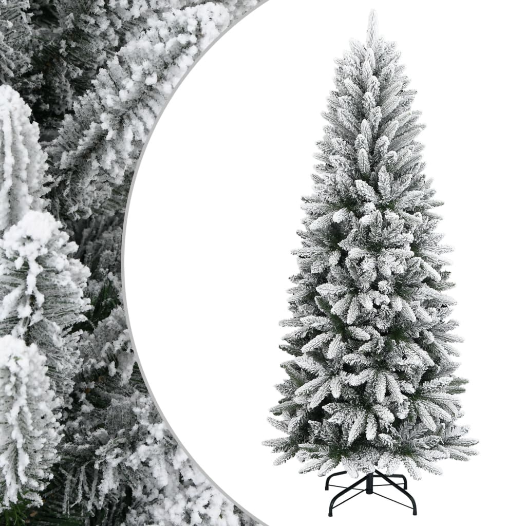 vidaXL Árbol de Navidad artificial con nieve PVC y PE 180 cm