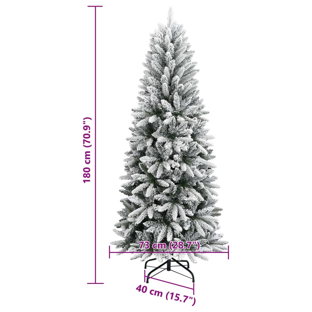 vidaXL Árbol de Navidad artificial con nieve PVC y PE 180 cm