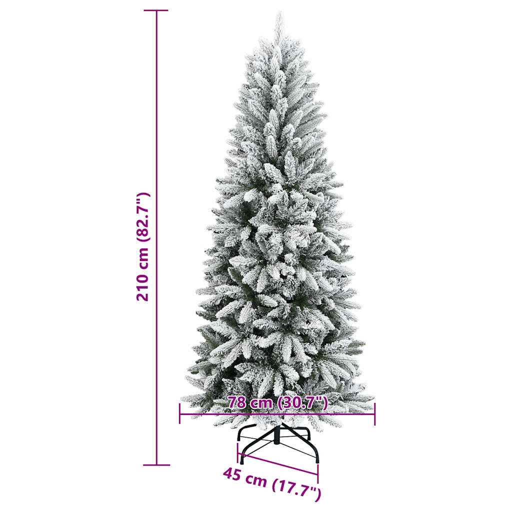 vidaXL Árbol de Navidad artificial con nieve PVC y PE 210 cm