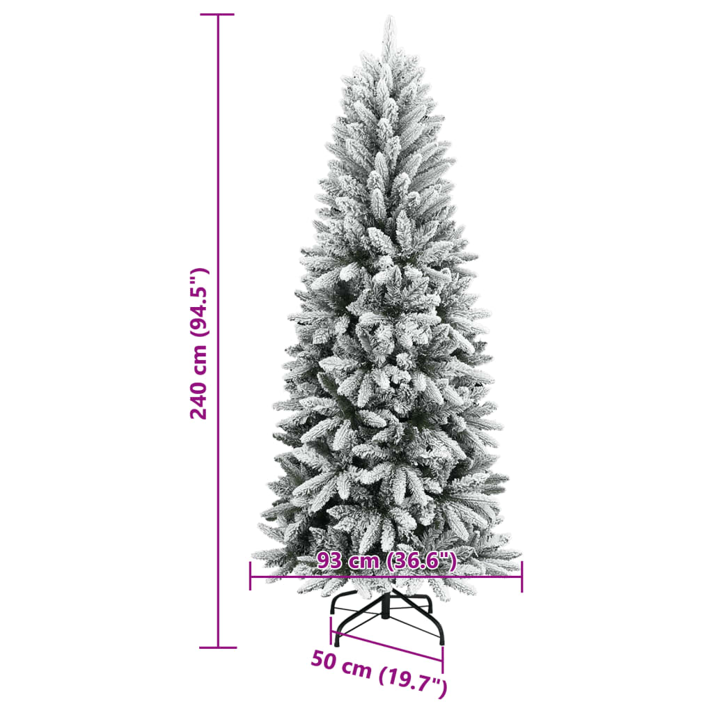 vidaXL Árbol de Navidad artificial con nieve PVC y PE 240 cm