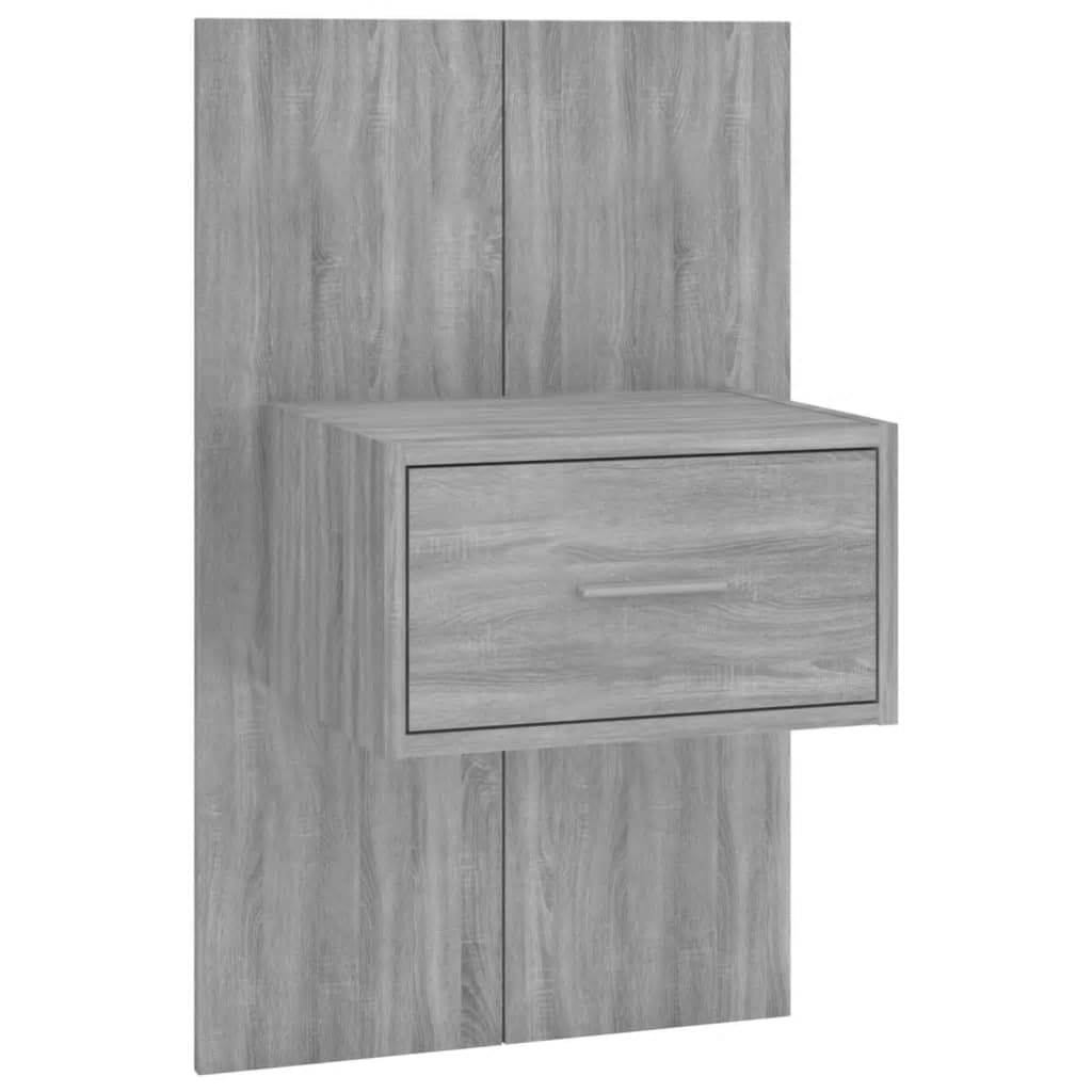 vidaXL Cabecero de cama y mesitas madera contrachapada gris Sonoma