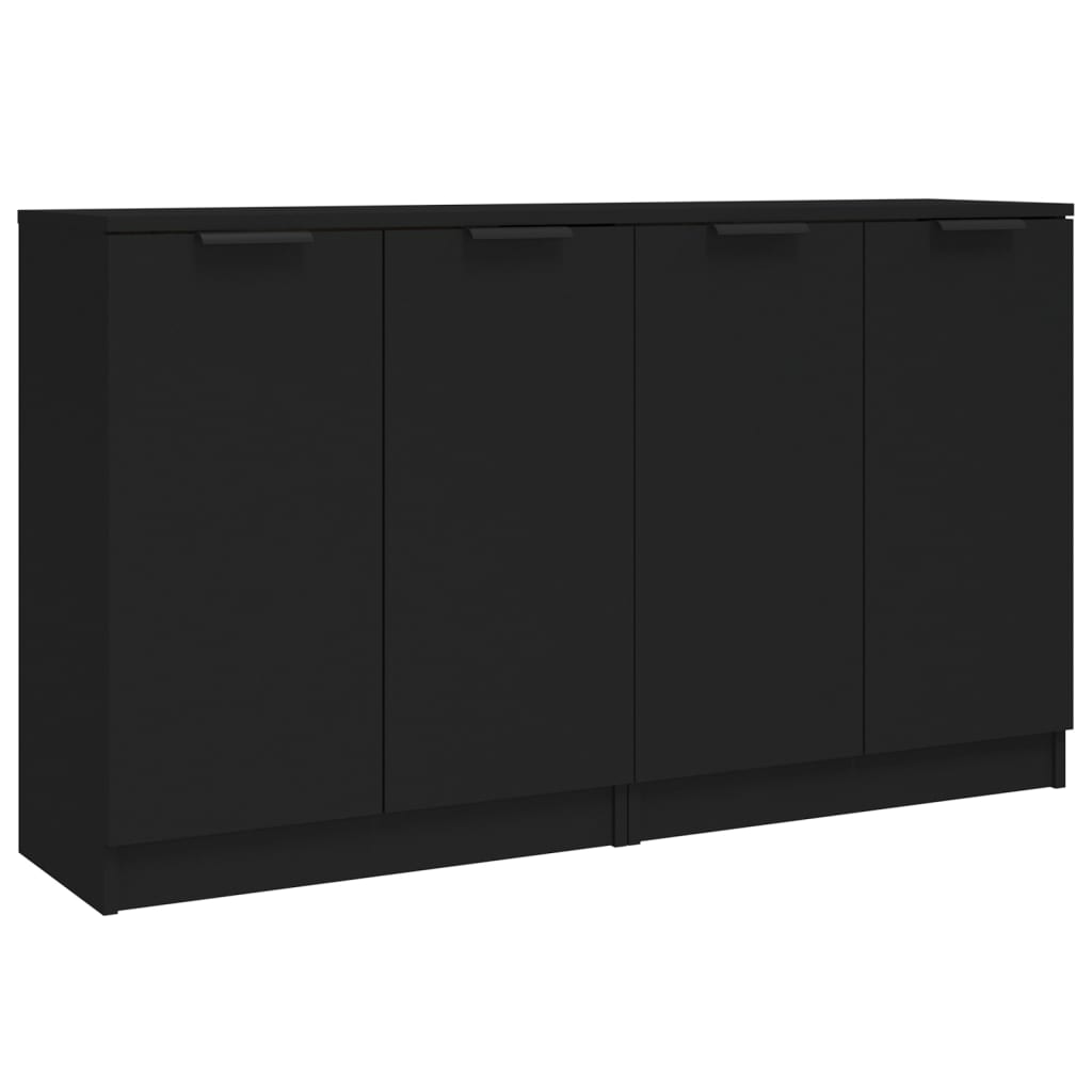 vidaXL Aparadores 2 uds madera contrachapada negro 60x30x70 cm