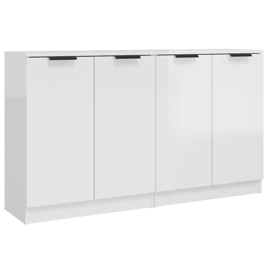 vidaXL Aparadores 2 uds madera contrachapada blanco brillo 60x30x70 cm