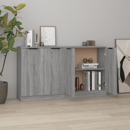 vidaXL Aparadores 2 uds madera contrachapada gris Sonoma 60x30x70 cm