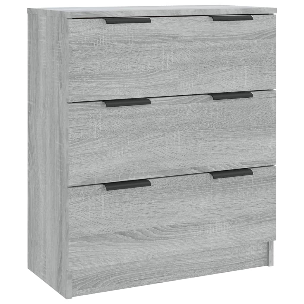 vidaXL Aparador de 3 piezas madera contrachapada gris Sonoma