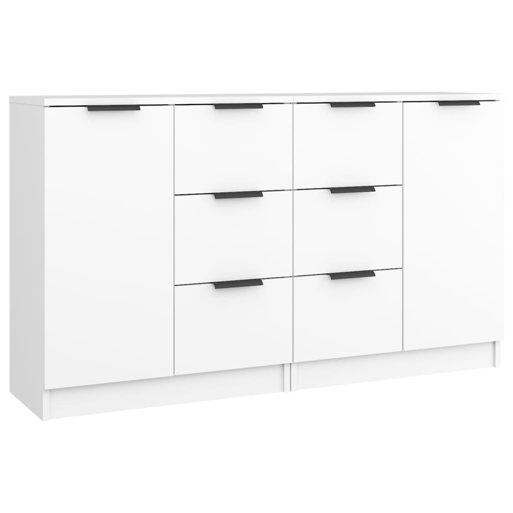 vidaXL Aparadores 2 uds madera contrachapada blanco 60x30x70 cm