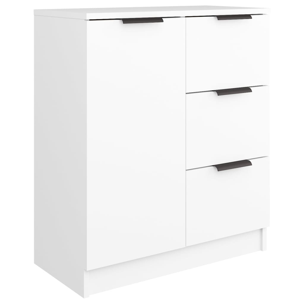 vidaXL Aparadores 2 uds madera contrachapada blanco 60x30x70 cm