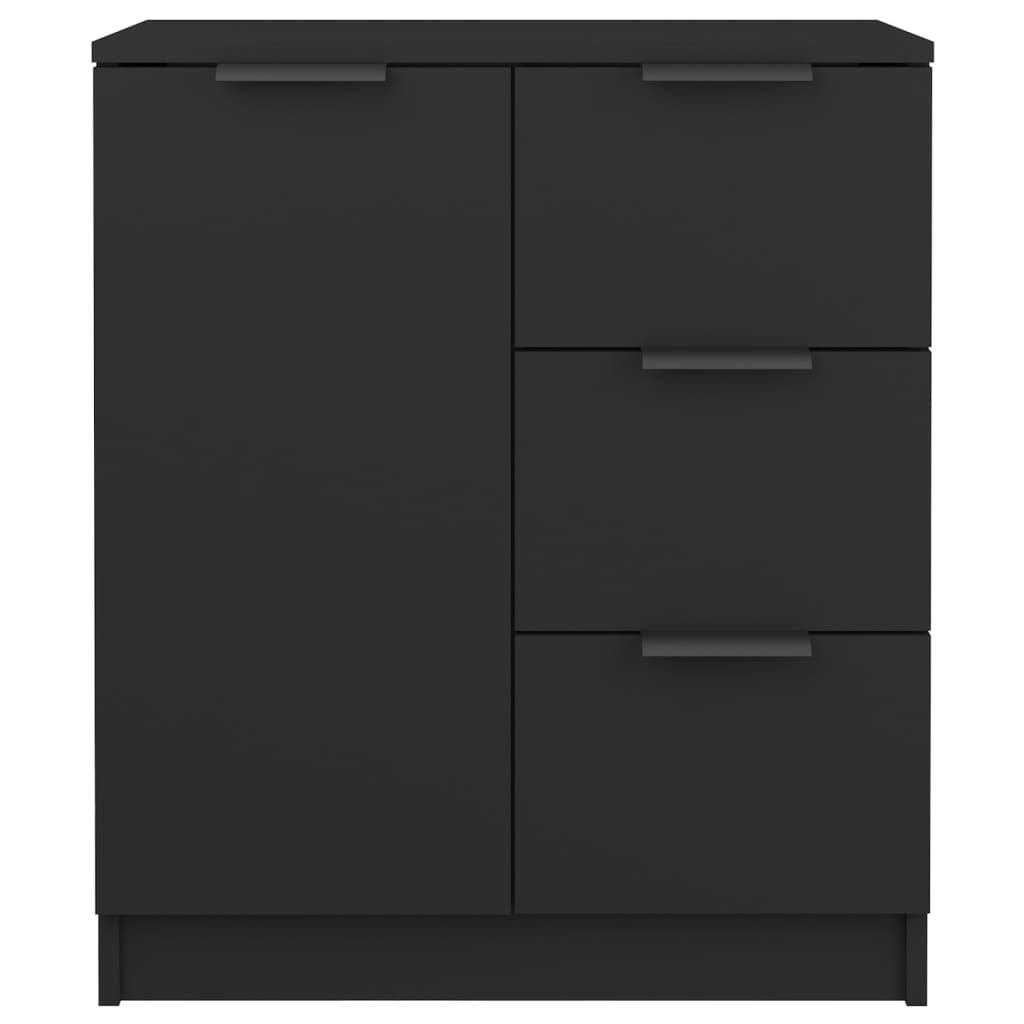 vidaXL Aparadores 2 uds madera contrachapada negro 60x30x70 cm