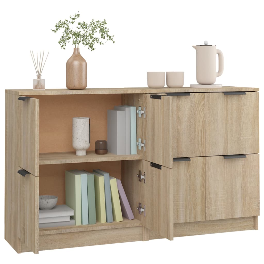 vidaXL Aparadores 2 uds madera contrachapada roble Sonoma 60x30x70 cm