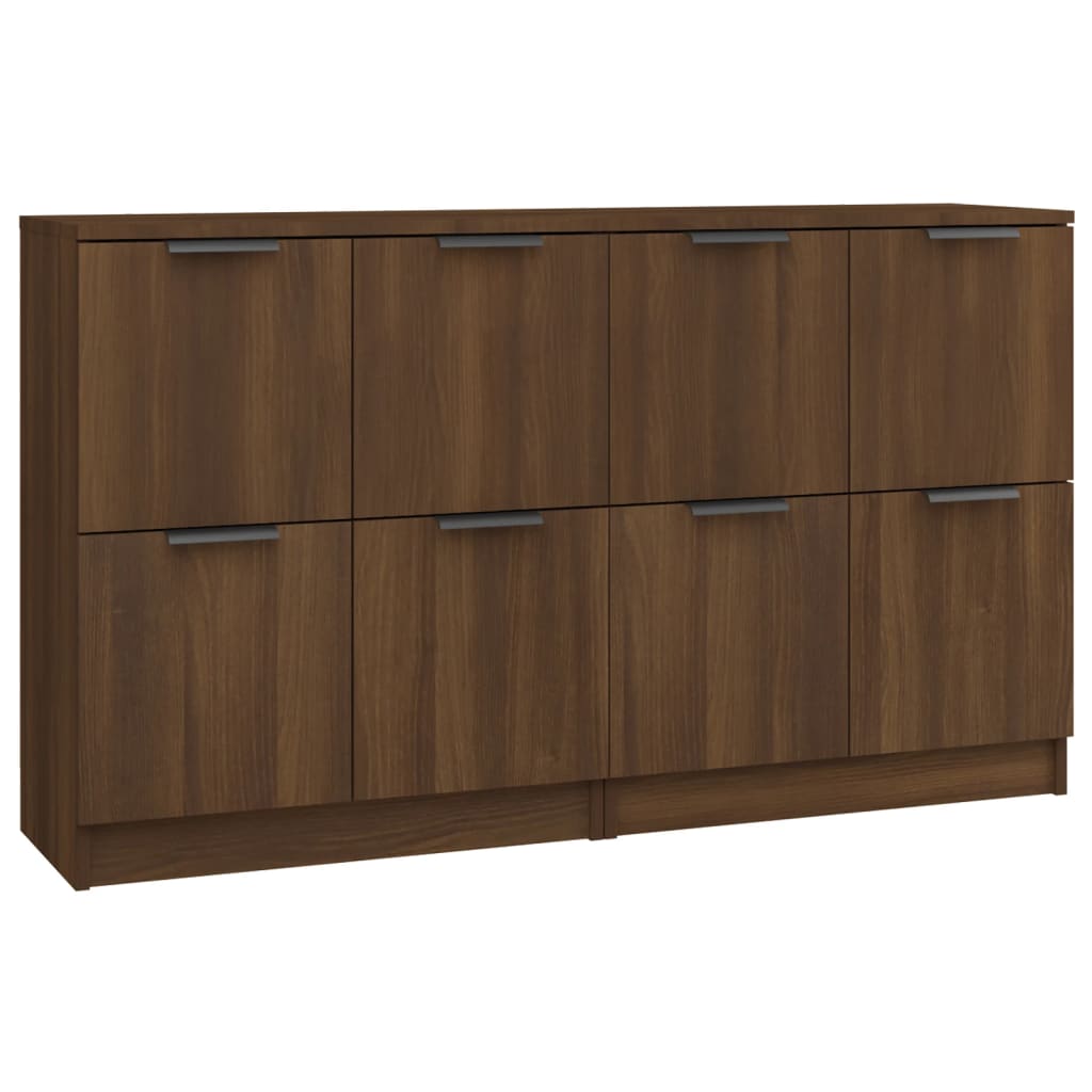 vidaXL Aparadores 2 uds madera contrachapada roble marrón 60x30x70 cm