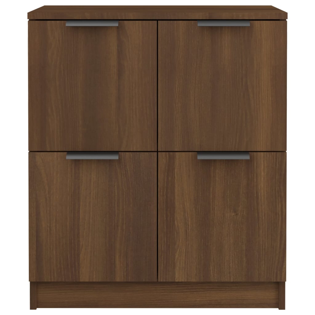 vidaXL Aparadores 2 uds madera contrachapada roble marrón 60x30x70 cm