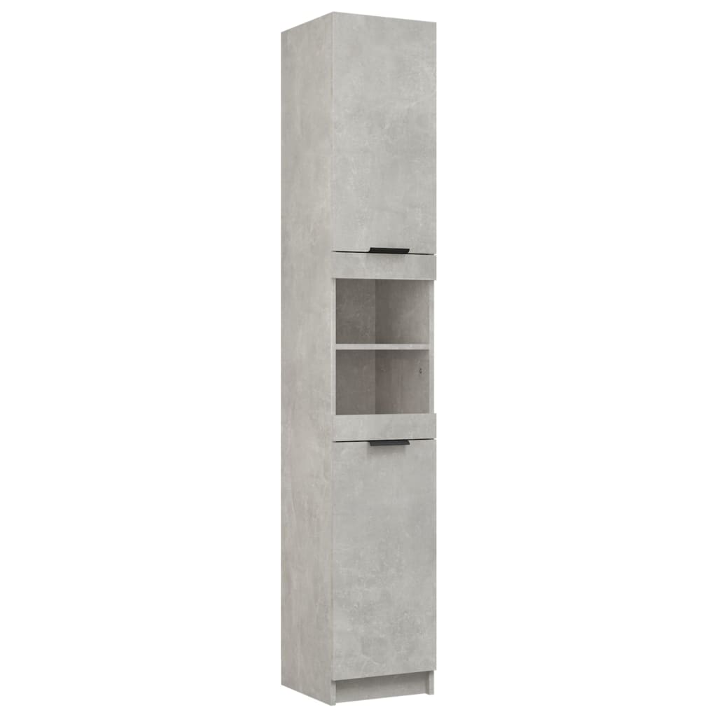 vidaXL Set muebles de baño 2 piezas madera contrachapada gris hormigón